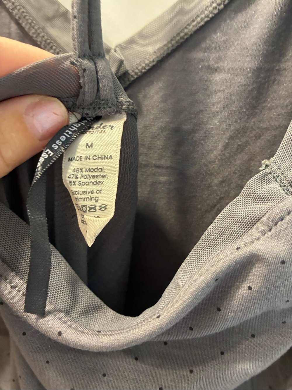 Wander by hot totties Charcoal Gray polka dot V-Neck Spaghetti Strap Tank med - Picture 5 of 5